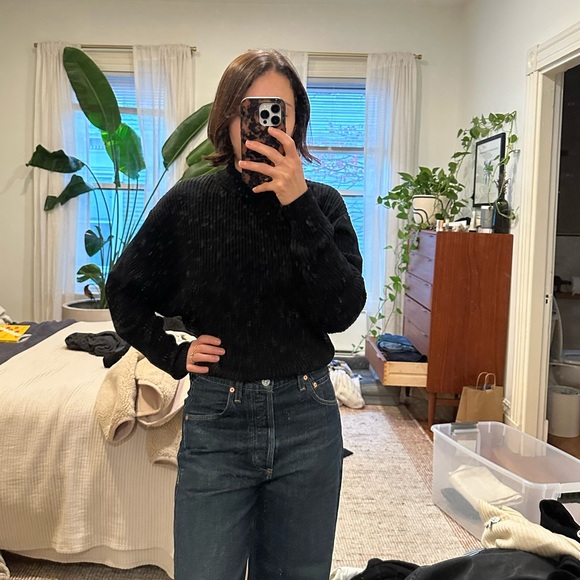 Ba&sh mock neck ribbed wool sweater - Picture 2 of 6